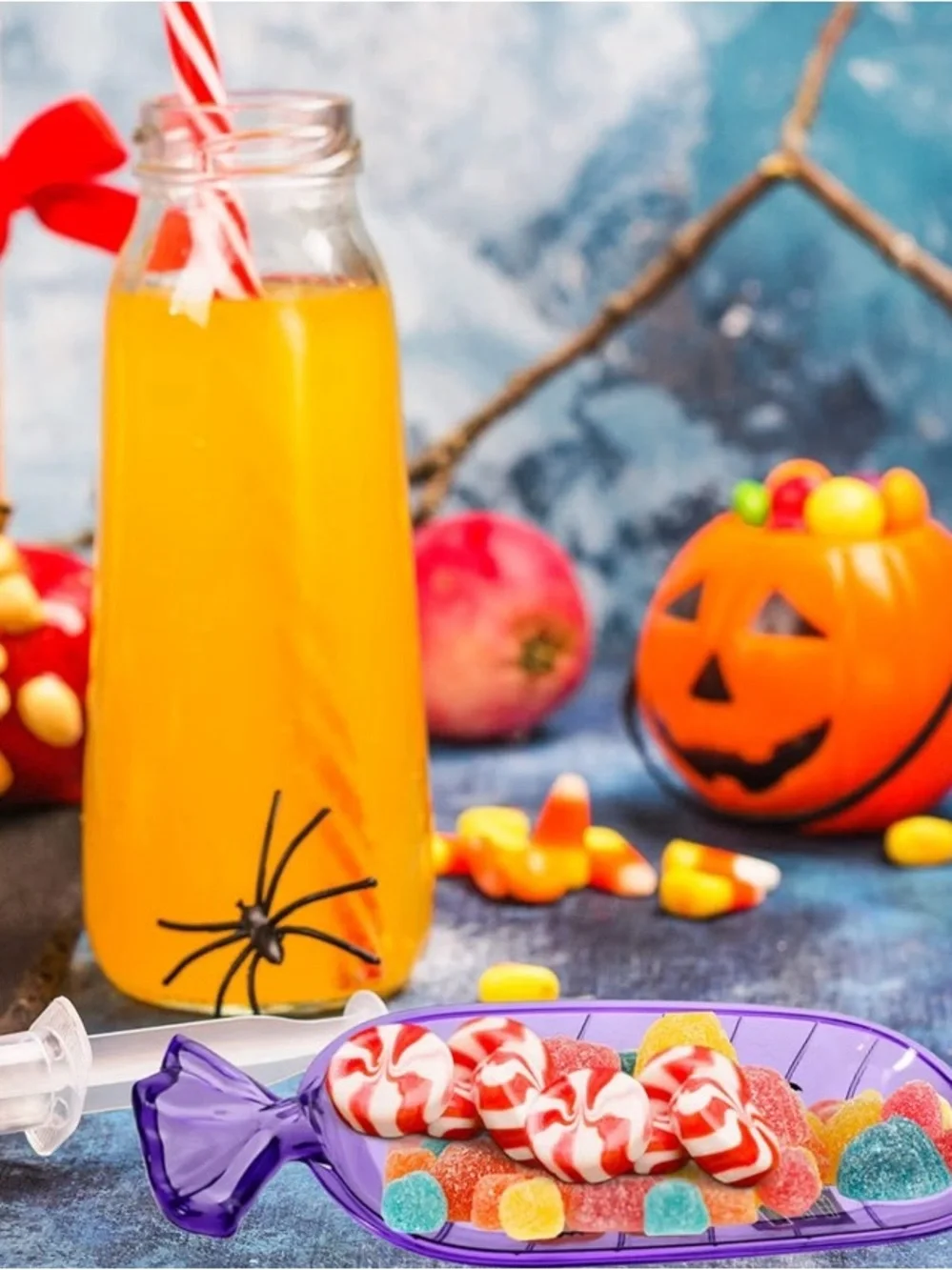 Halloween Candy-Shaped Serving Trays - Orange, Purple, Black by